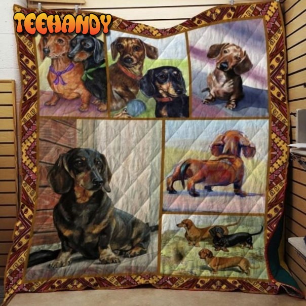 Dachshund The Lovely Friends 3D Quilt Blanket