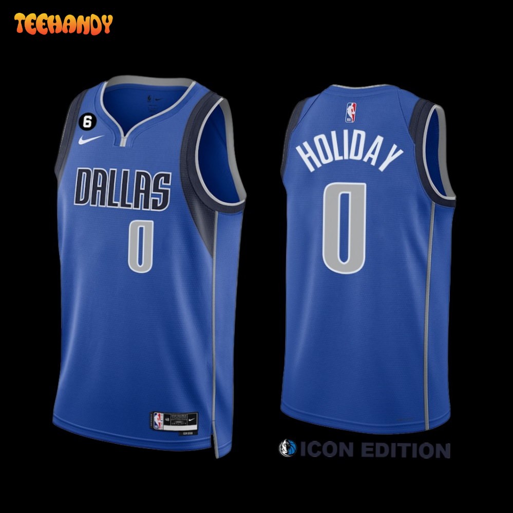 Dallas Mavericks Justin Holiday 2022-23 Icon Edition Jersey Blue