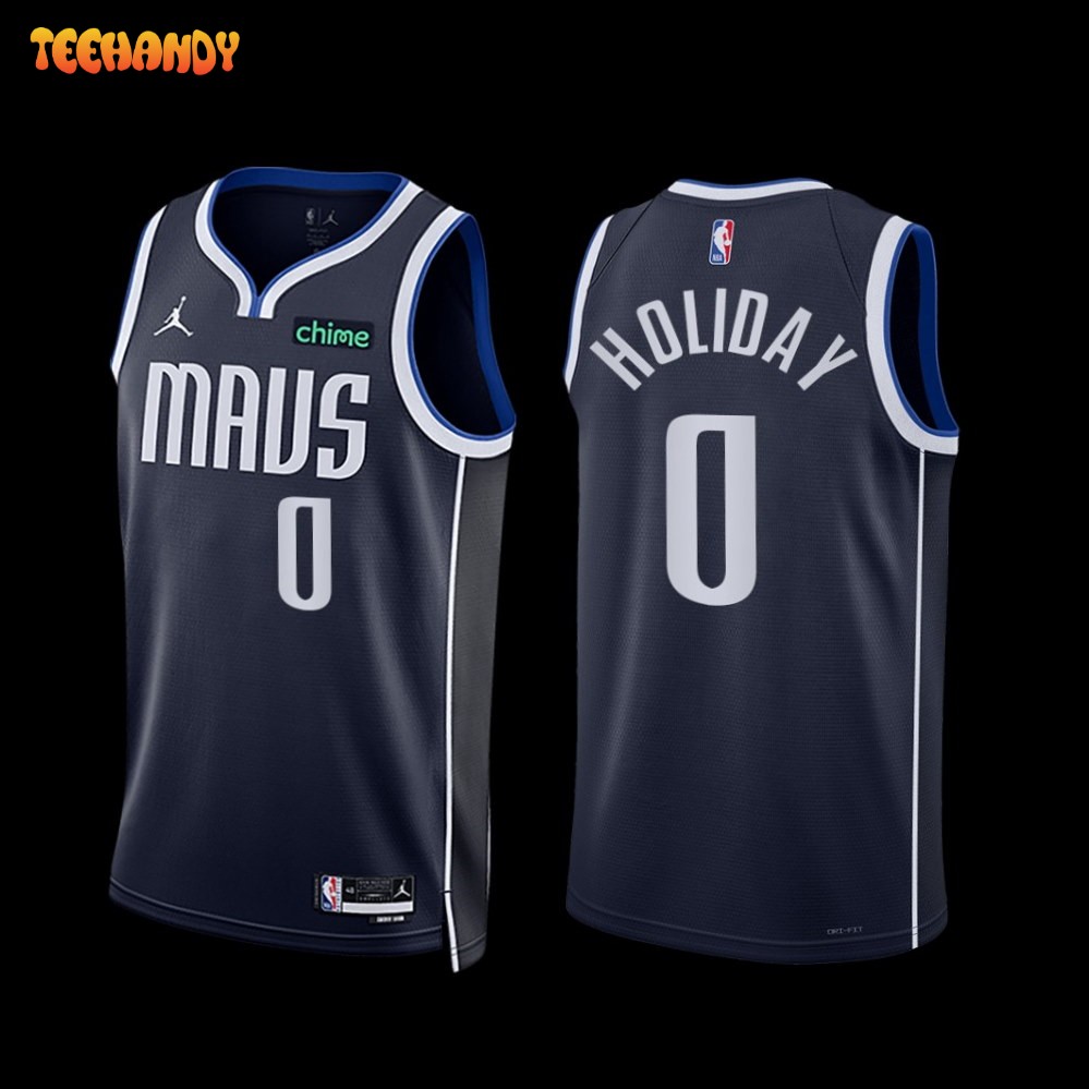 Dallas Mavericks Justin Holiday 2022-23 Statement Edition Jersey Navy