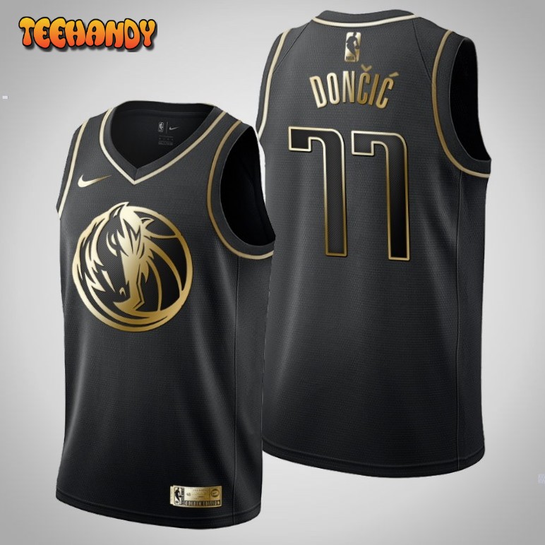 Dallas Mavericks Luka Doncic Black Golden Jersey