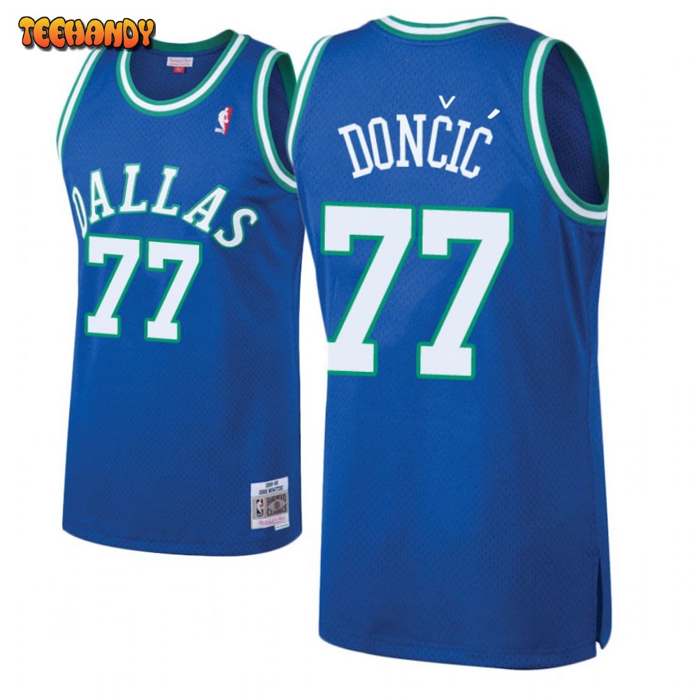 Dallas Mavericks Luka Doncic Blue Throwback Jersey