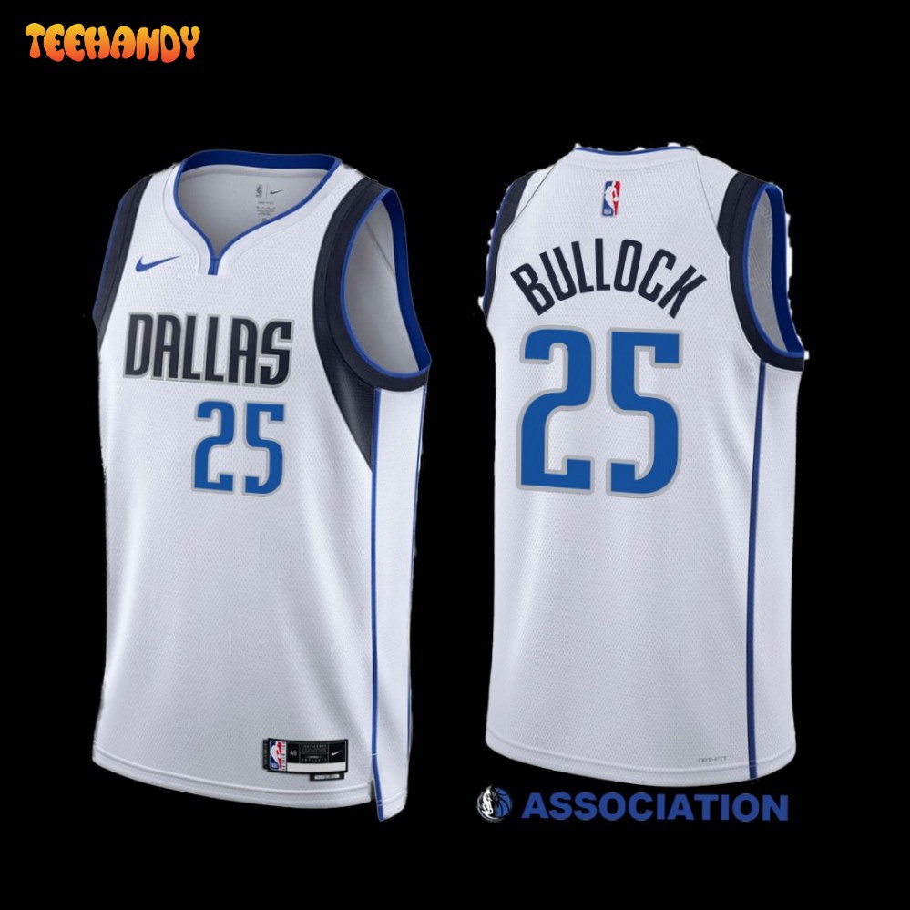 Dallas Mavericks Reggie Bullock 2022-23 White Association Edition Jersey