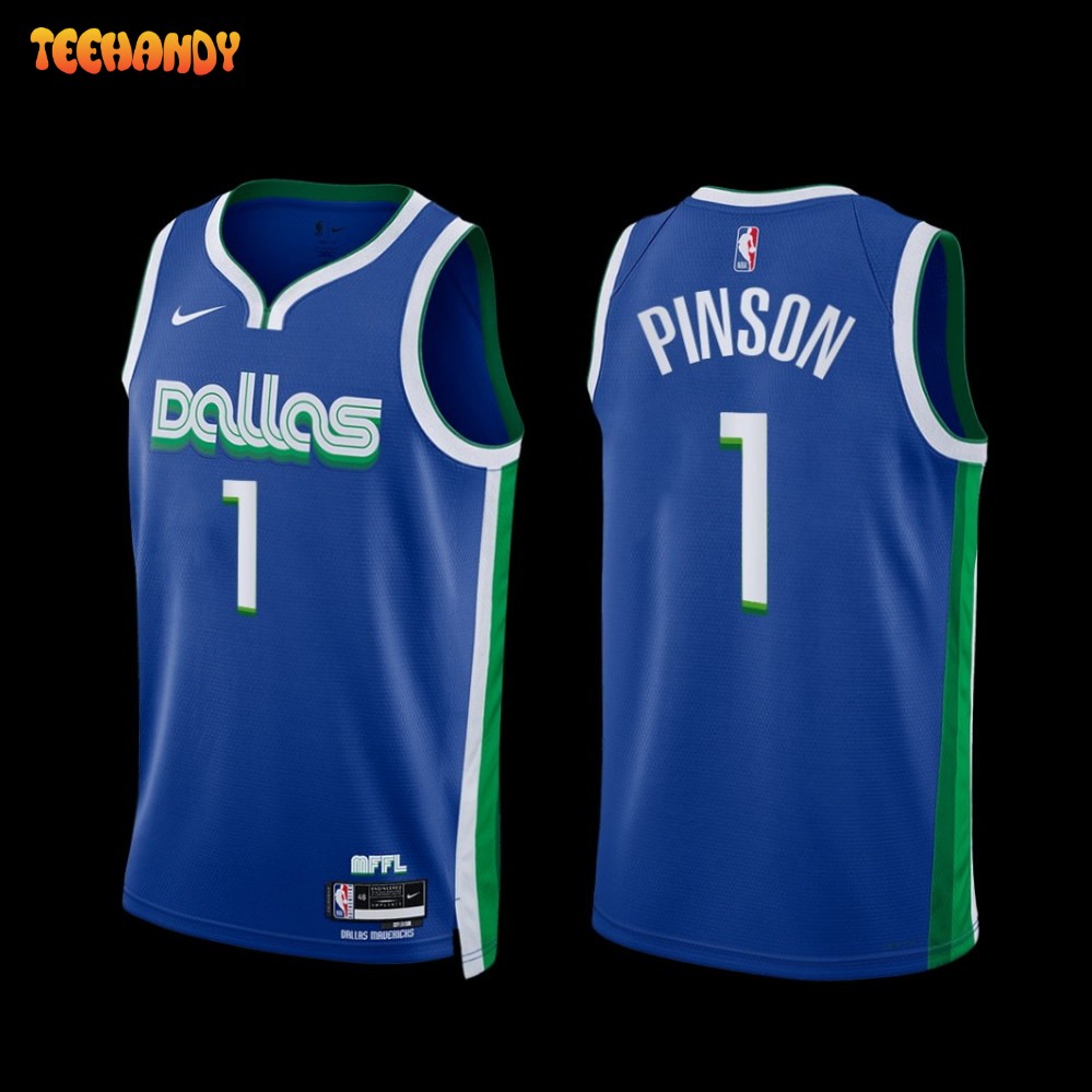 Dallas Mavericks Theo Pinson 2022-23 City Edition Jersey Blue