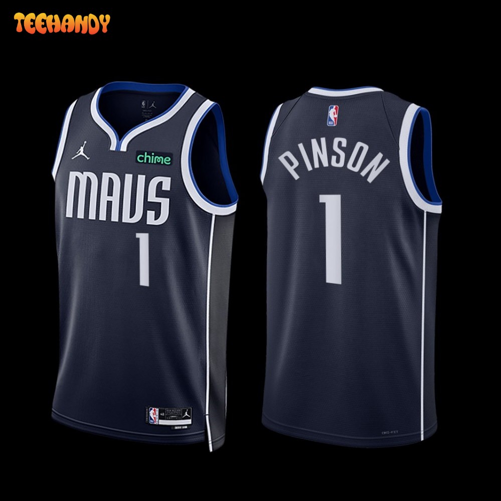 Dallas Mavericks Theo Pinson 2022-23 Navy Statement Edition Jersey