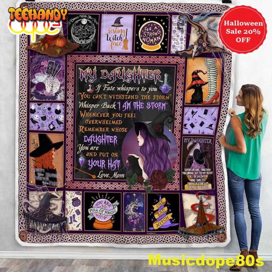 Daughter Put On Your Hat Witch Halloween Sofa Fleece Throw Blanket