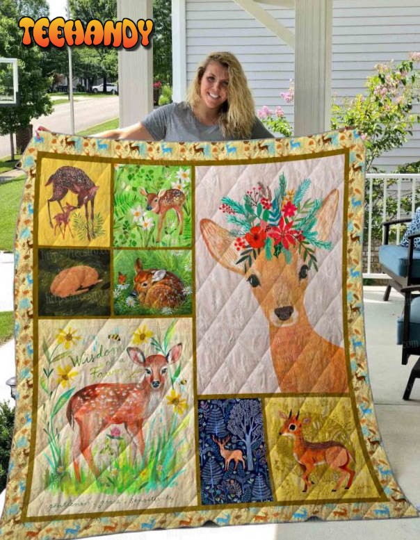 Deer Beautiful Deer 3D Quilt Blanket