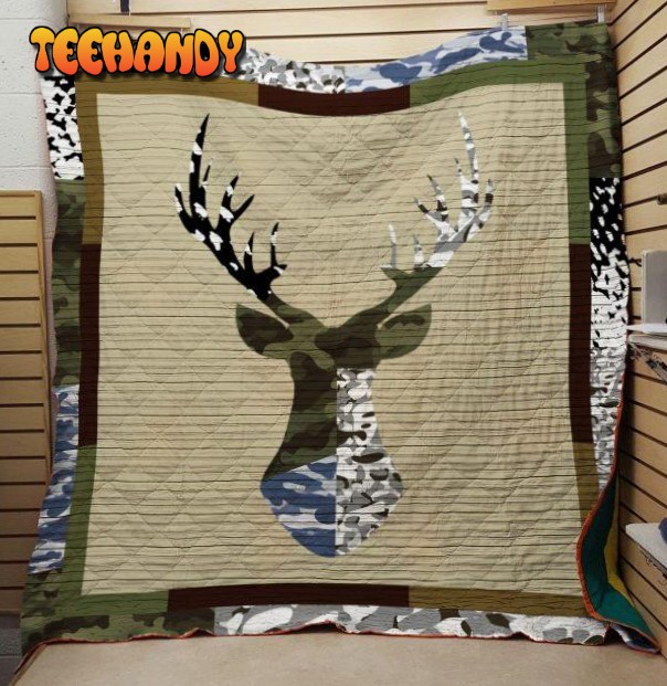 Deer Camouflage 3D Customized Quilt Blanket