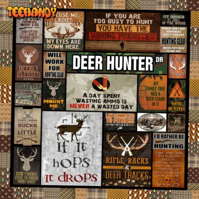 Deer Hunter Letters 3D Quilt Blanket