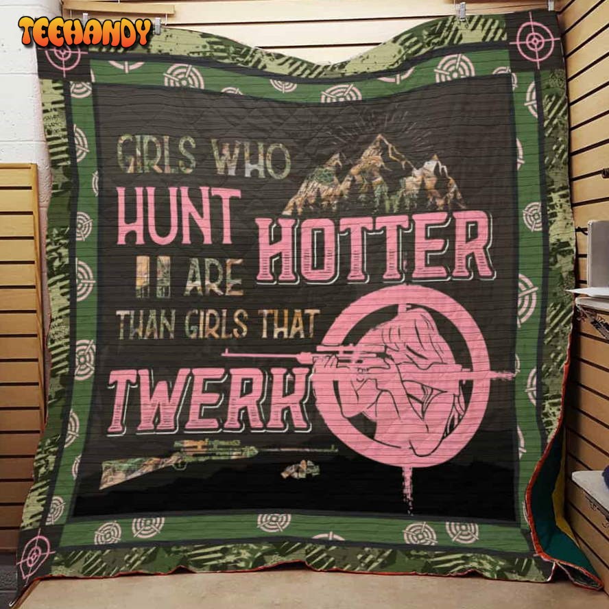 Deer Hunting Girl 3D Customized Quilt Blanket