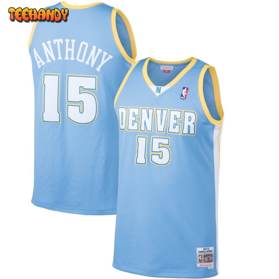 Denver Nuggets Carmelo Anthony Blue Throwback Jersey