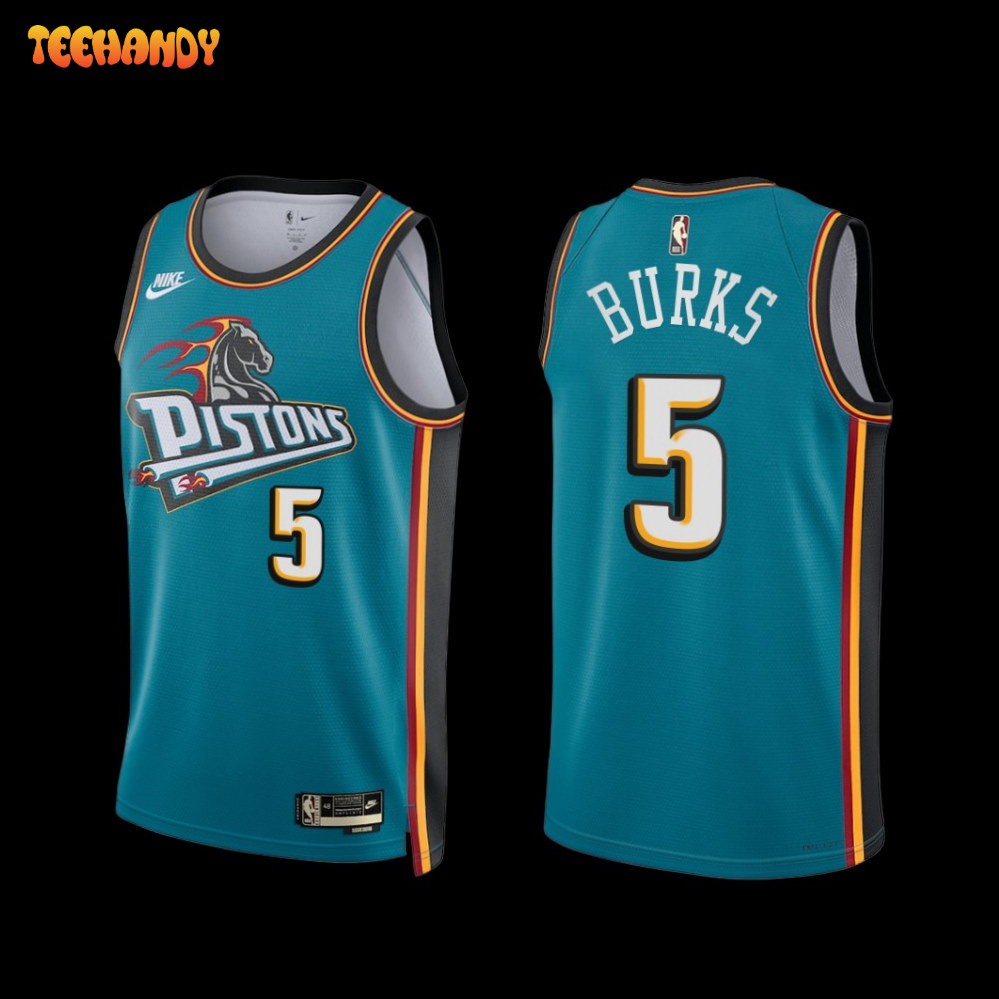 Detroit Pistons Alec Burks 2022-23 Classic Edition Jersey Teal