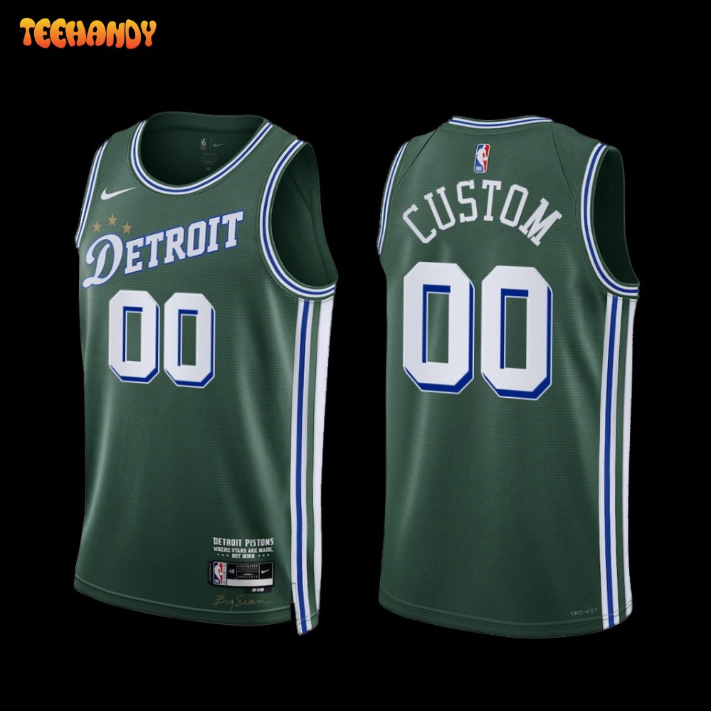 Detroit Pistons Custom 2022-23 City Edition Jersey Green