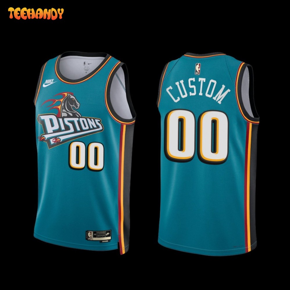 Detroit Pistons Custom 2022-23 Classic Edition Jersey Teal