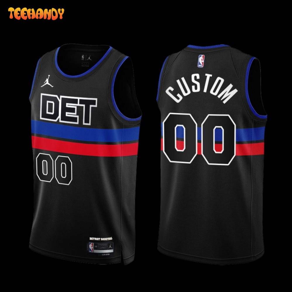 Detroit Pistons Custom 2022-23 Statement Edition Jersey Black