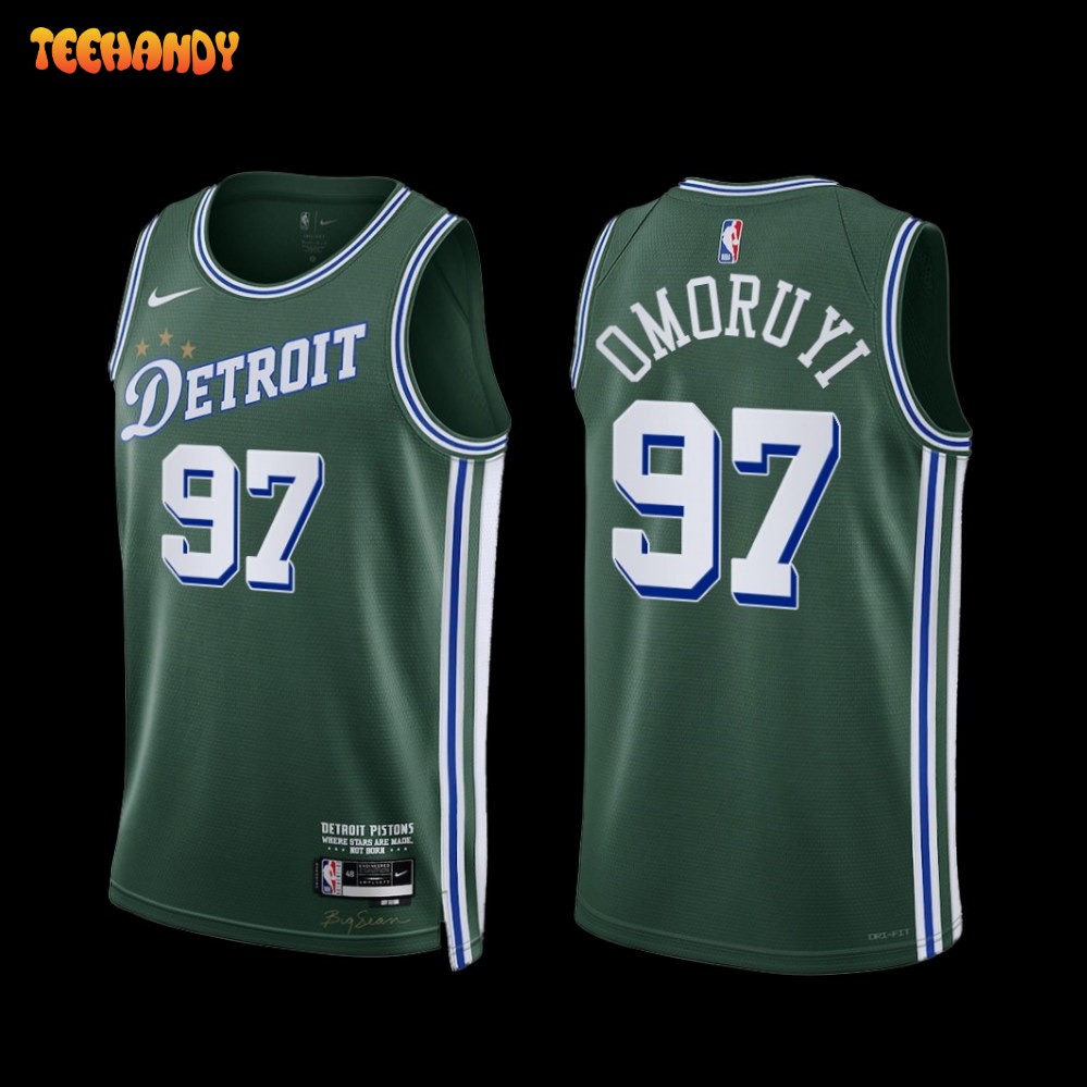 Detroit Pistons Eugene Omoruyi 2022-23 City Edition Jersey Green