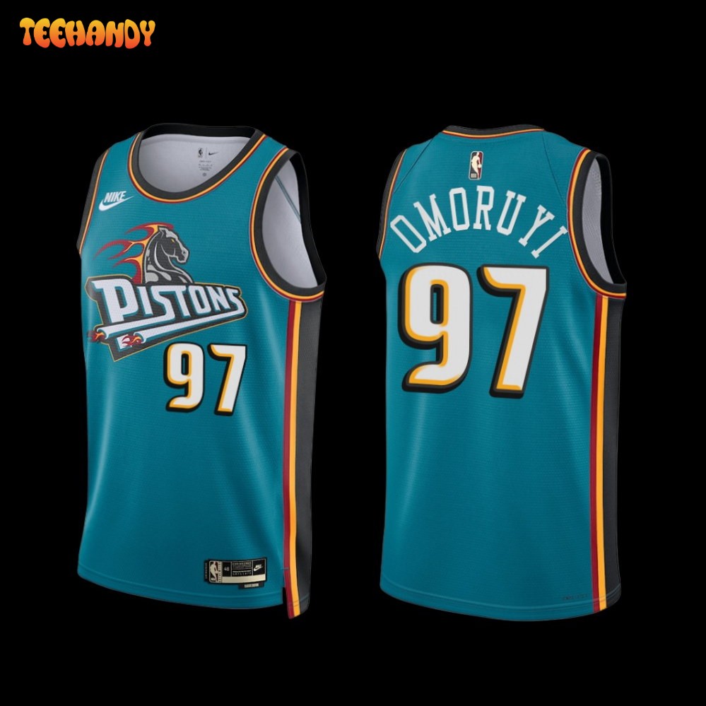 Detroit Pistons Eugene Omoruyi 2022-23 Classic Edition Jersey Teal