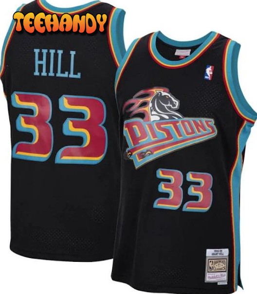 Detroit Pistons Grant Hill Black 1998-99 Throwback Jersey