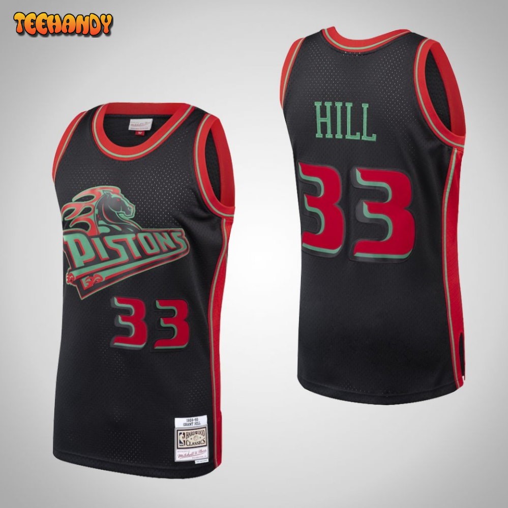 Detroit Pistons Grant Hill Black Throwback Jersey