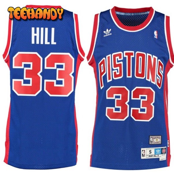 Detroit Pistons Grant Hill Blue Throwback Jersey