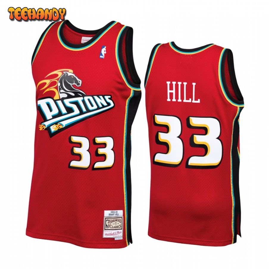 Detroit Pistons Grant Hill Red Throwback Jersey