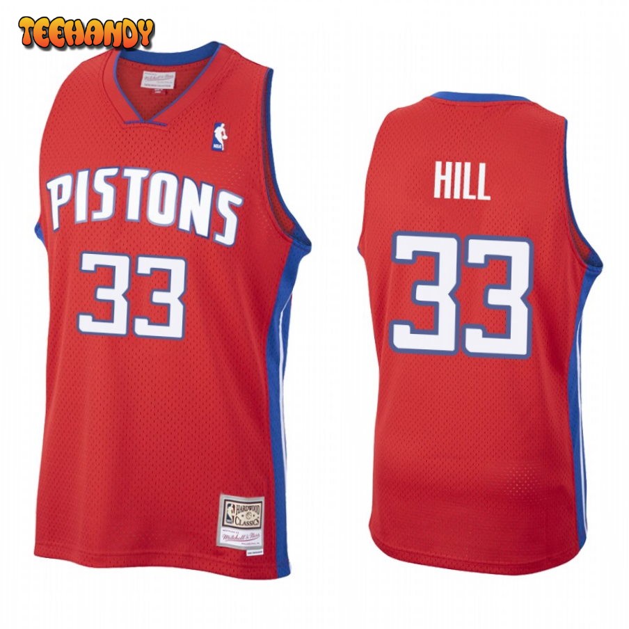 Detroit Pistons Grant Hill Red Vintage Jersey