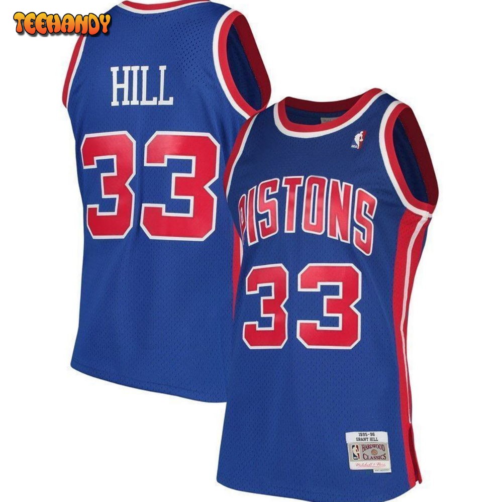 Detroit Pistons Grant Hill Royal 1995-96 Throwback Jersey