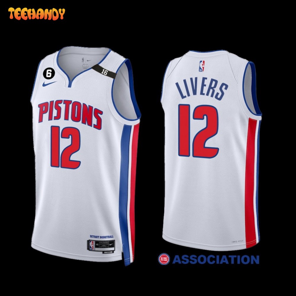 Isaiah Livers 12 Detroit Pistons White Association Edition Jersey