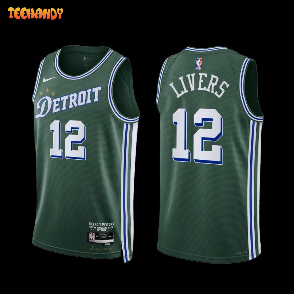 Detroit Pistons Isaiah Livers 2022-23 City Edition Jersey Green