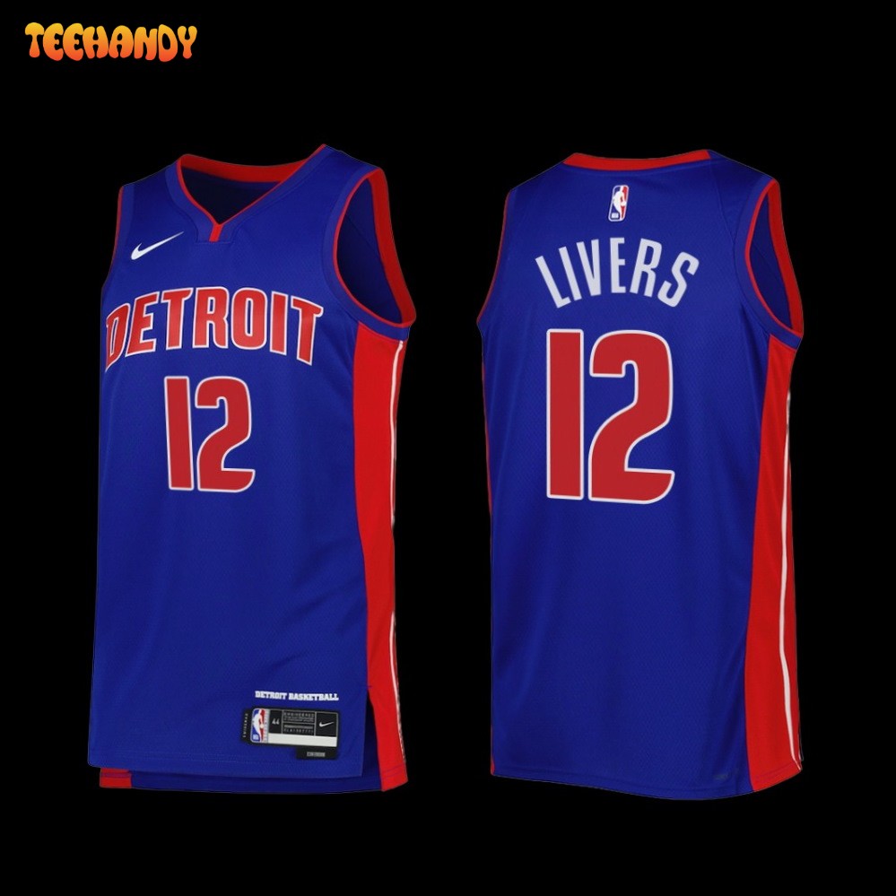 Detroit Pistons Isaiah Livers 2022-23 Icon Edition Jersey Blue