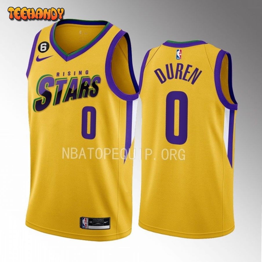 Detroit Pistons Jalen Duren 2023 NBA Rising Stars Yellow Jersey