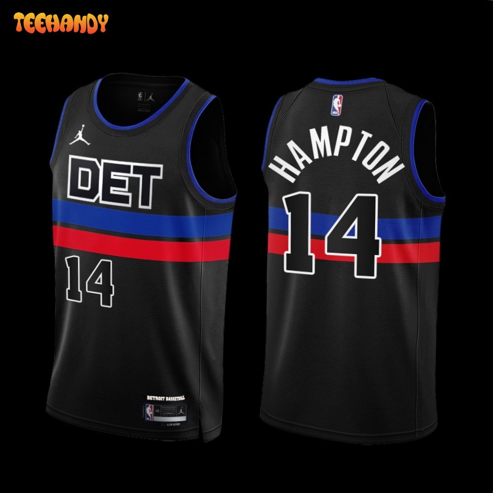 R.J. Hampton Detroit Pistons Player-Issued #14 Blue Jersey from the 2022-23  NBA Season