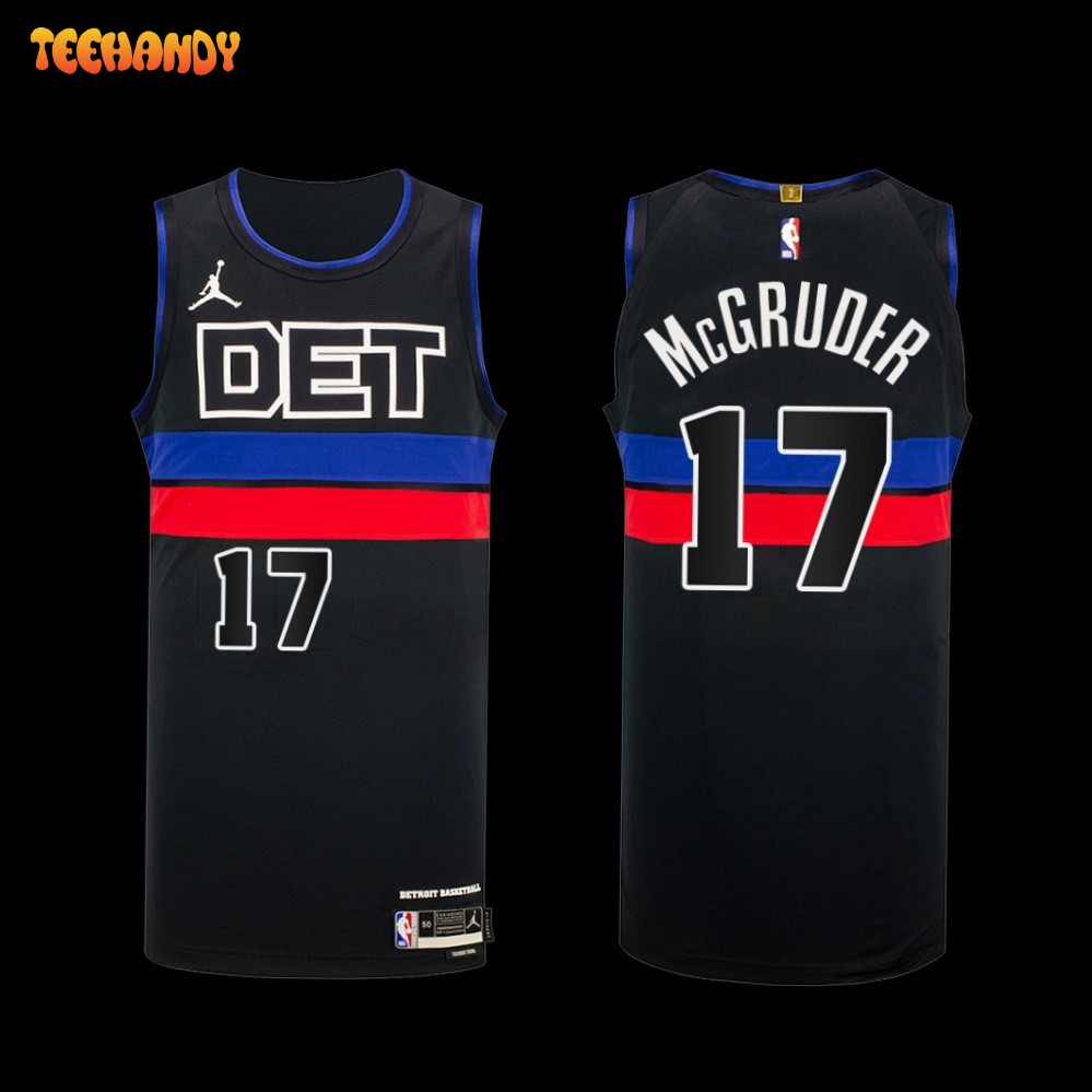 Detroit Pistons 17 Rodney McGruder 2022-23 Statement Edition Black Men  Jersey - Bluefink