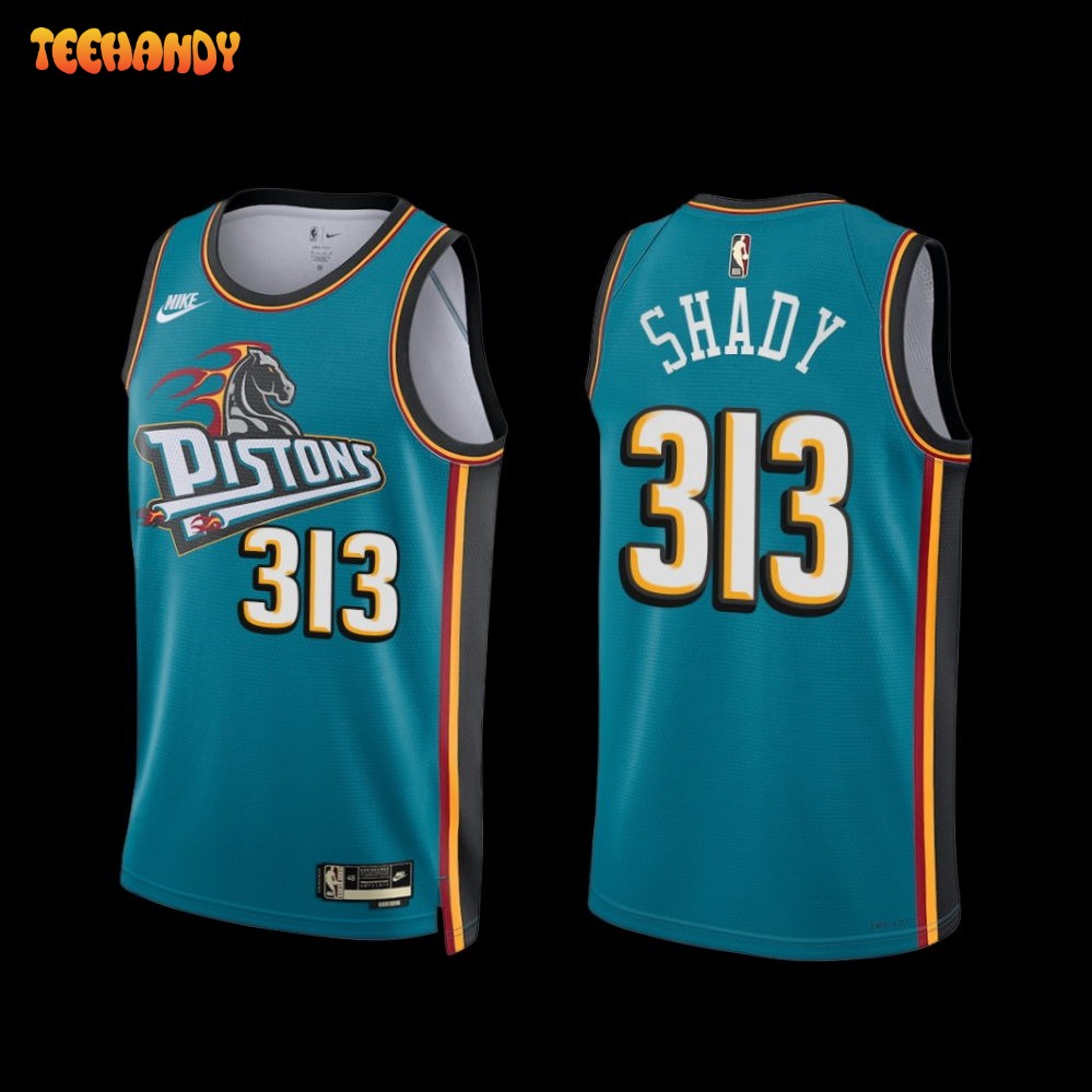 Detroit Pistons Shady 2022-23 Classic Edition Jersey Teal