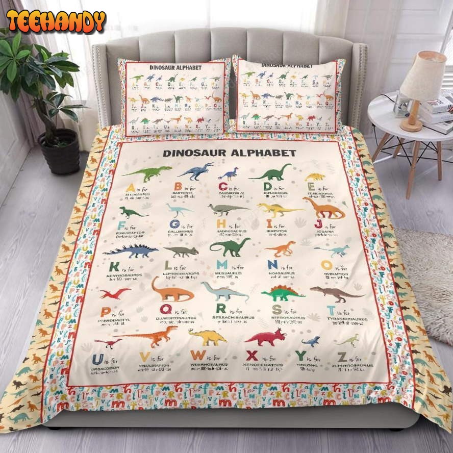 Dinosaur Alphabet Duvet Cover Bedding Sets