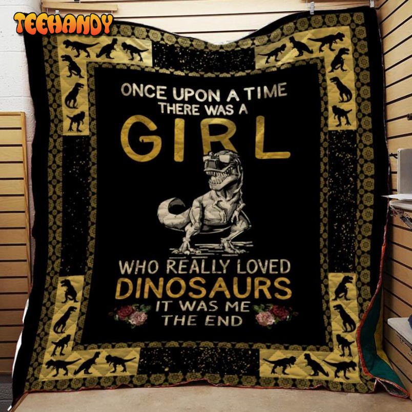 Dinosaur Girl 3D Customized Quilt Blanket