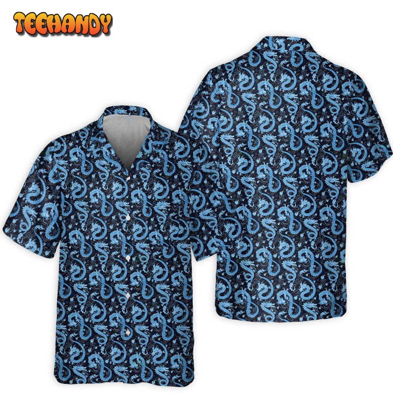 DnD Dragon Black And Blue Style Hawaiian Shirt