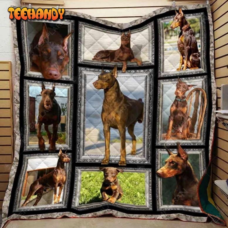 Doberman 3D Quilt Blanket