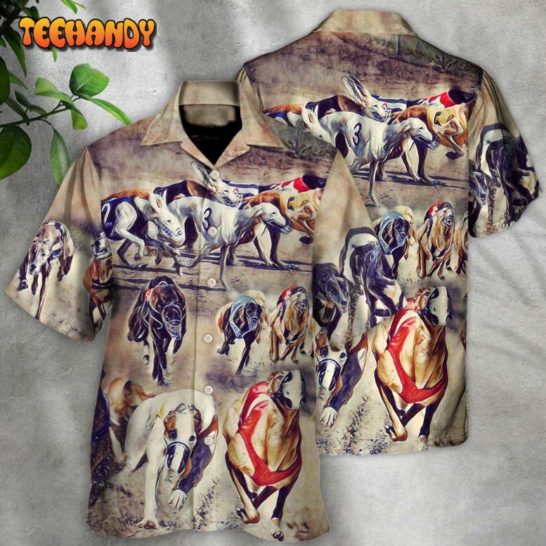 Dog Racing We Love Dog Racing Greyhound Vintage Hawaiian Shirt