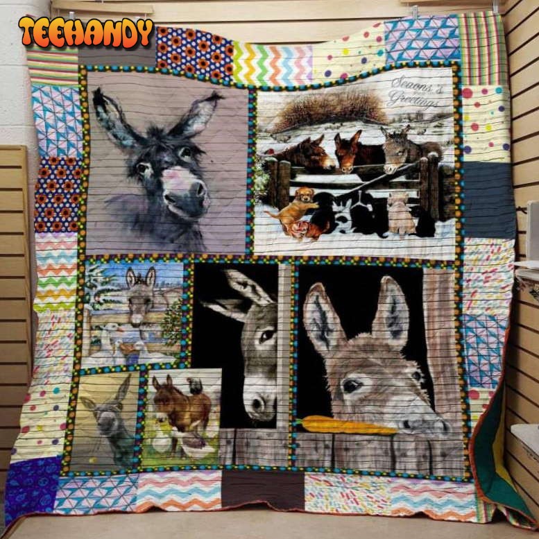 Donkey 3D Customized Quilt Blanket