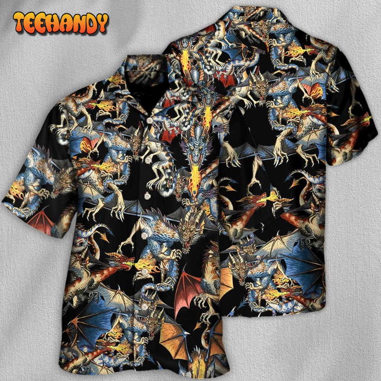 Dragon Breathing Fire Awesome Hawaiian Shirt