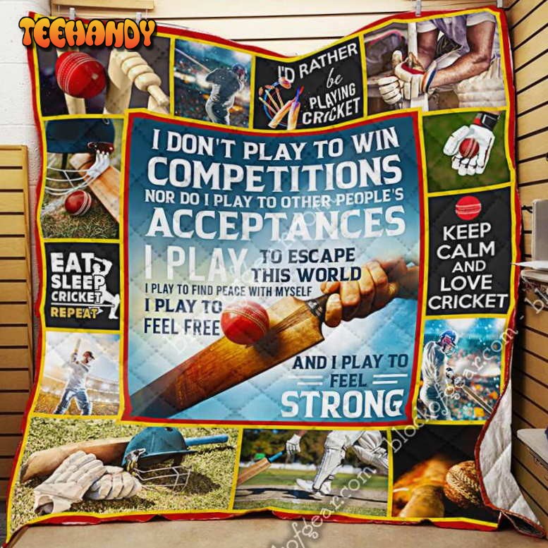 Eat, Sleep, Cricket, Repeat 3D Quilt Blanket