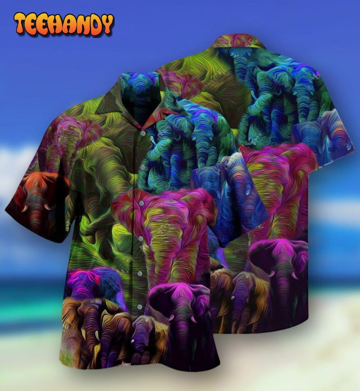 Elephant Colorful Style Hawaiian Shirt