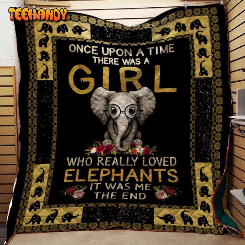 Elephant Girl 3D Customized Quilt Blanket