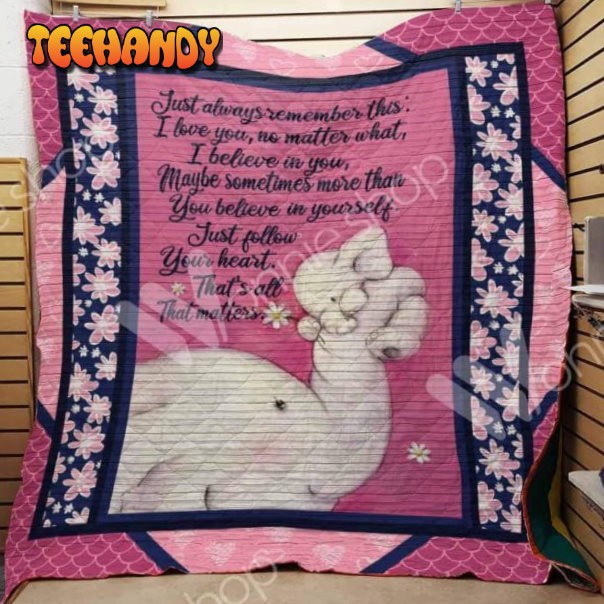 Elephant Mother 3D Customized Quilt Blanket