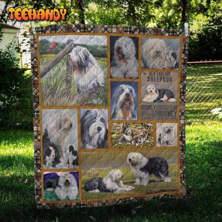 English Sheepdog I Miss You 3D Quilt Blanket