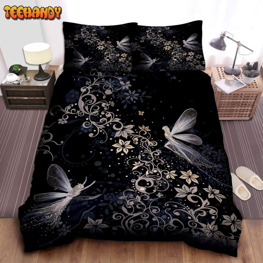 Fairy With Flower Black Bedding Sets