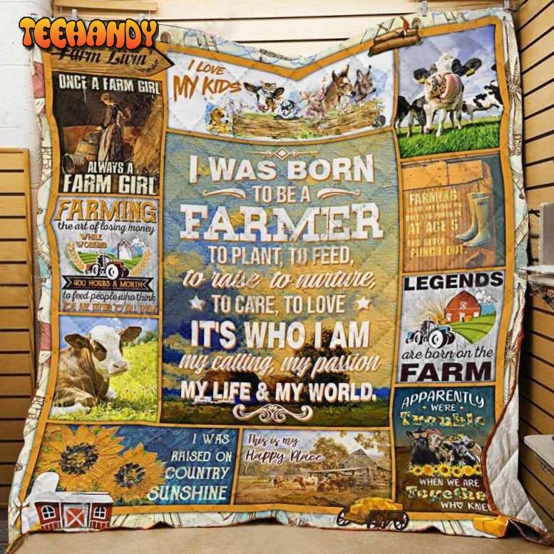 Farmborn To Be Farmer Christmas Gift 3D Quilt Blanket