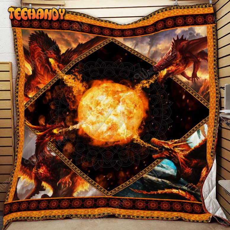 Fire Dragon 3D Customized Quilt Blanket