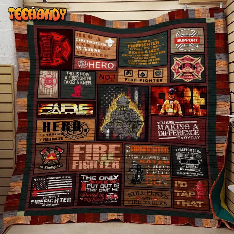 Firefighter 3D Quilt Blanket