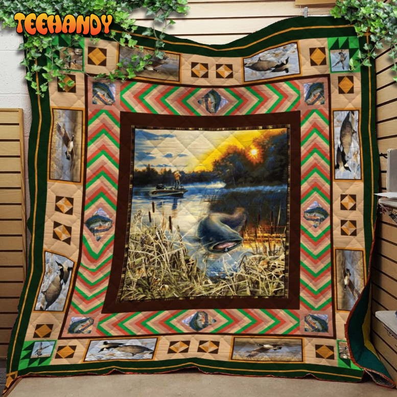 Fishing Catfish 3D Customized Quilt Blanket